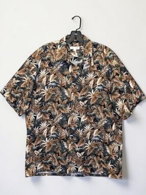 Vintage Pierre Cardin Hawaiian Shirt Tropical Print Cotton Made in Korea Resort